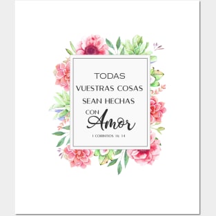 Todas vuestras cosas sean hechas con amor, corintios 16 Posters and Art